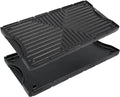 Ceramic Nonstick Reversible Griddle for Coleman Cascade & Triton, 17.4" x 8.5" Flat & Ribbed Camping Griddle | Built-In Storage Fit, No-Wobble Stable Design, Compatible with 2-Burner Camp Stoves