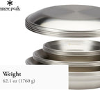Snow Peak Large Tableware Family Set, Dishes, Plates, Medium and Large Bowls, 16 Piece Set