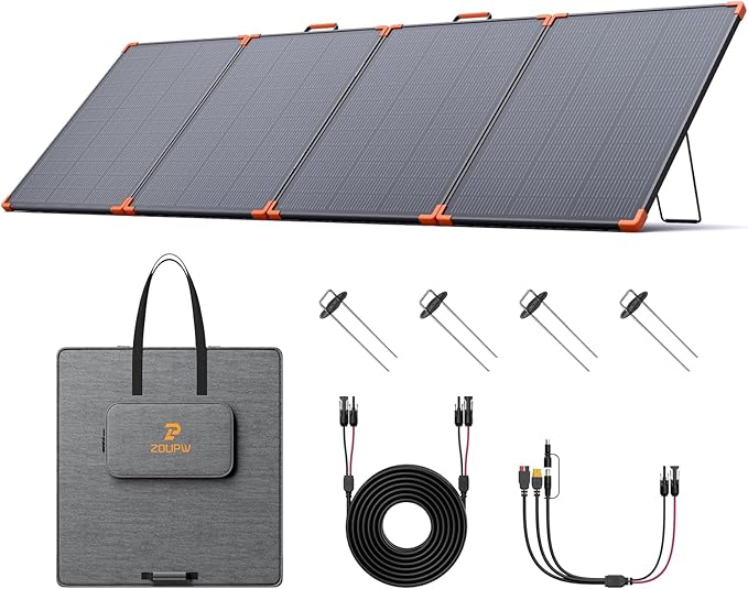350W Portable Solar Panel, N-Type 16BB 25% High Efficiency Foldable Solar Charger for Jackery/EcoFlow Delta/Anker Solix C1000/Bluetti,IP68 Waterproof OffGrid Power for RV Camping Power Backup