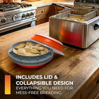 CanCooker Batter Bowl XL: Collapsible, Mess-Free, Dishwasher and Microwave Safe, Chemical-Free in Vibrant Orange