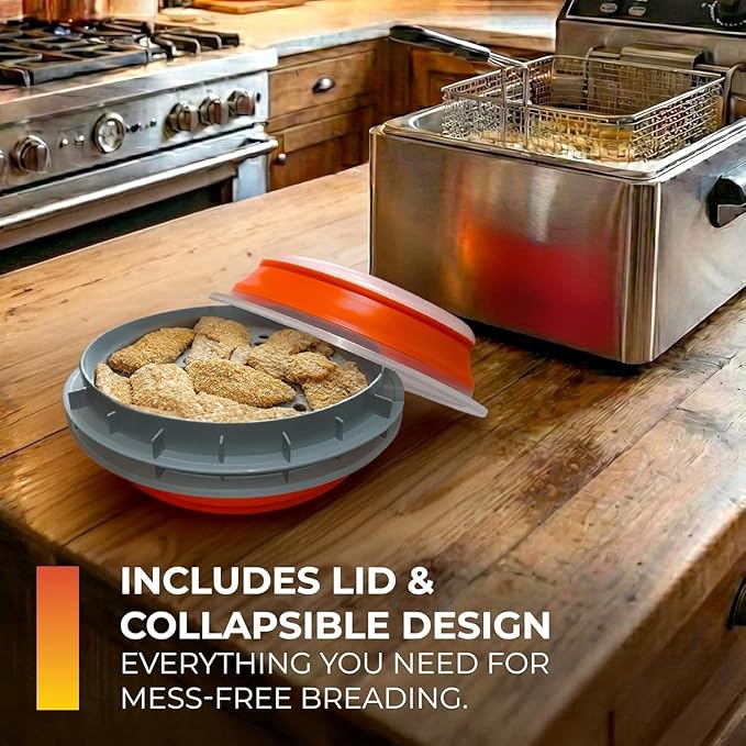 CanCooker Batter Bowl XL: Collapsible, Mess-Free, Dishwasher and Microwave Safe, Chemical-Free in Vibrant Orange - 5 Pack