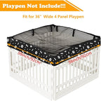 Dog Playpen Mesh Top Cover for 36" Inch Pet Playpen with 4 Panels, Dog Crate Cover Pet Tent Puppy Play Pen Cover, Ideal for Indoor/Outdoor Use. Note: Playpen Not Included (Black)
