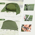 REDCAMP 1 Person Camping Cot Tent for Adults, Waterproof Elevated Tent with Cot for Trip, Picnic, Army Green 75"x28"x48"