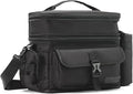 MOV COMPRA Tactical Lunch Bag for Men Expandable Double Deck Insulated Lunch Box Leakproof Large Capacity with MOLLE Water Bottle Pouch for Adults for Work Picnic Camping（Black）