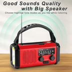 Weather Radio, Emergency Crank Radio AM/FM/NOAA Solar/Hand Crank/USB Charging,10000mAh /37000mWh Rechargeable Battery, Flashligh Cell Phone Charger for Hurricanes Camping & Home Emergencies