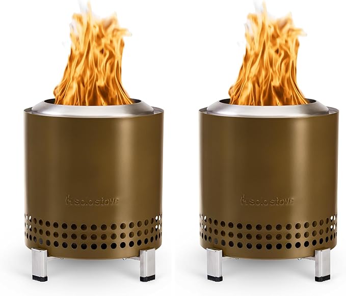 Solo Stove Mesa XL, 7 Inch Tabletop Fire Pit with Stand - Smokeless, Stainless Steel Fire Pit for Camping, Outdoor & Patio- Wood Burning or Pellet Fueled Portable Bonfire, 2.3lbs, Bronze (Pack of 2)