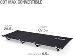 Helinox Cot Max Lightweight, Compact, Collapsible, Portable Camping Cot, Black
