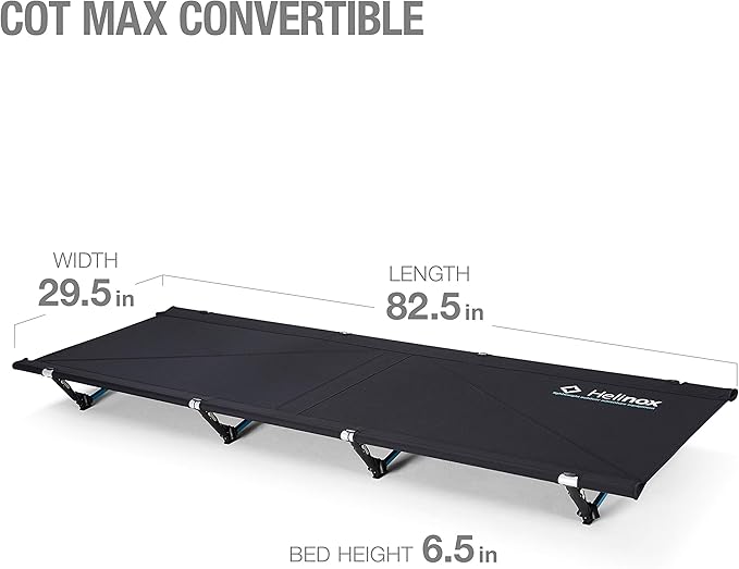 Helinox Cot Max Lightweight, Compact, Collapsible, Portable Camping Cot, Black