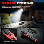 WdtPro Rechargeable LED Flashlights High Lumens, Super Bright 90000LM Rechargeable Flashlight with LCD Display, 5 Modes & Waterproof Powerful 10000mAh 30H Flashlight for Camping Emergency Red