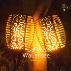 Walensee Solar Tiki Torches with Flickering Flame,96 LED Solar Torch Lights Outdoor Waterproof,43" Tall Super Larger Size Tiki Torches for Outside Garden Patio Yard, 4Pack