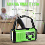 Emergency Radio with Solar/Hand Crank/USB Charging, 10000mAh Rechargeable Battery,NOAA/AM/FM Weather Radio with Multi-Function Flashlight and Cell Phone Charger for Indoor/Outdoor Emergencies