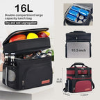 Tactical Lunch Box for Men & Women – Expandable 16L Double Deck Insulated Cooler Bag for Work, Construction & 12-Hour Shifts – Heavy Duty Leakproof Large Meal Prep Tote with Shoulder Strap