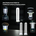 (2PACK) FLS/E9W Fluorescent Bulb,Replacement for Camping Lantern Bulb,4 Pin 2G7 Base,5.5 inch Special Size,6400K