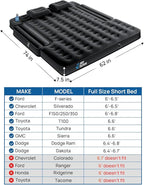 JOYTUTUS 6.4-6.7Ft Truck Bed Air Mattress with Built-in Air Pump, Inflatable Mattress Full Size Regular Beds for Outdoor Camping,with Carry Bag&Cup Holder,Black