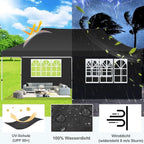 COBIZI Canopy 10x20 Pop Up Canopy Tent with 6 Sidewalls, Waterproof Commercial Canopy Ez Outdoor Instant Gazebo UV Protection 50+ Event Shelter, Garden Tents for Parties with Sandbags, Black