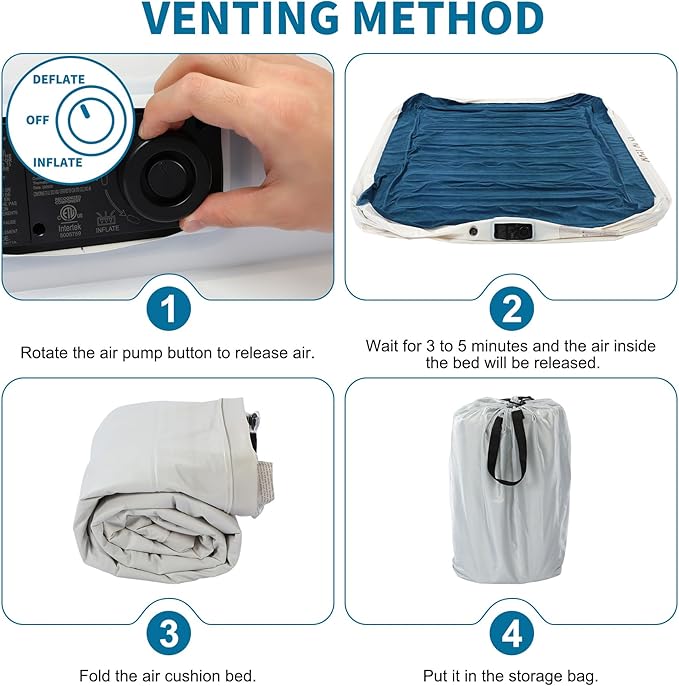 air Mattress Queen with Built in Pump 14 Inch Portable Inflatable Mattress Deluxe Flocking Inflatable Mattress for Temporary Guest Accommodation, Camping, and Home use MAX is 660 pounds