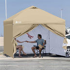 CROWN SHADES 10x10 Canopy Sidewalls (4pck) - Side Walls 10x10, Sidewalls for Canopy - Tent Accessories, Beige