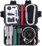 Outdoor Survival Kit 7 in 1,Mini Emergency Survival Gear Small Camping Equipment Pocket Tool Gadgets Stocking Stuffers Ideal for Boys Kids Hiking