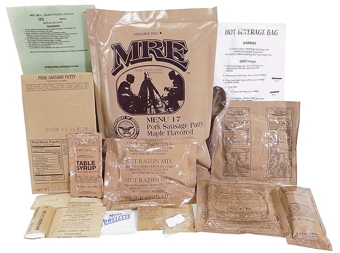 Ammo Can Man MRE (Meals-Ready-To-Eat) Case - Genuine Military Surplus MRE Case | 2026 Inspection Date (A and B Case Combo - Menus 1-24)