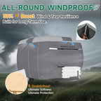 Umbrauto Fiberglass Travel Trailer Cover Fits 8'-10' Trailers, Upgraded 7 Layers Top Camper RV Cover with Windproof Strap,Adhesive Repair Patches