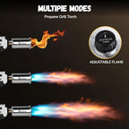 Powerful Grill Torch Gun | Propane Torch Gun, Adjustable Flamethrower | Blowtorch for BBQ, Camping, Charcoal Lighter & Fire Starter