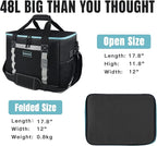 INSMEER Insulated Cooler Bag 65Cans/32 Cans Large Cooler Bag Soft Sided Cooler with Shoulder Strap, Collapsible Leakproof Portable Coolers for Camping/Beach/Food Delivery/Shopping/Outdoor/Picnic