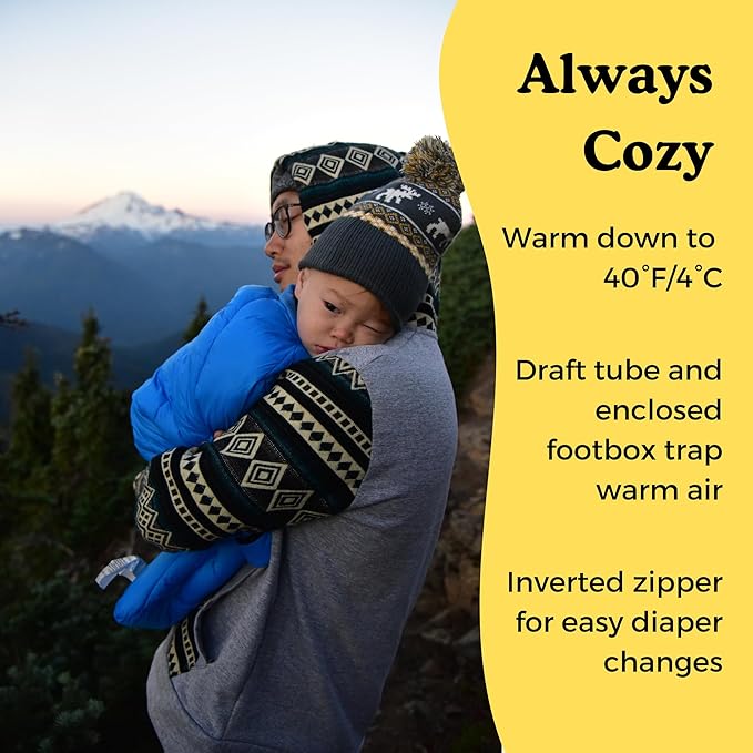 Morrison Outdoors Little Mo 40° Baby Sleeping Bag (6-18 Months) The Camping Sleeping Bag for Babies and Toddlers with Adjustable Open-and-Close Cuffs and Thick, Lofty Insulation.