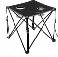 ARROWHEAD OUTDOOR 26” (66cm) Portable Camping Folding Table, 2 Cup Holders, Square, Carrying Case, Steel Frame, High-Grade 600D Canvas