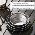 Titanium Dinner Plate - 210mm(8.3") Deep Camping Plate, 102g Outdoor Meal Plate with High Rim, Perfect for Stews & Curries, TA1 Titanium Tableware RT027T