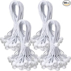 100 Pcs Ball Bungee Cords 9 Inch Bulk Bungee Balls Heavy Duty Outdoor Indoor for Shelter Camping Canopy Cargo Tents Poles (White)