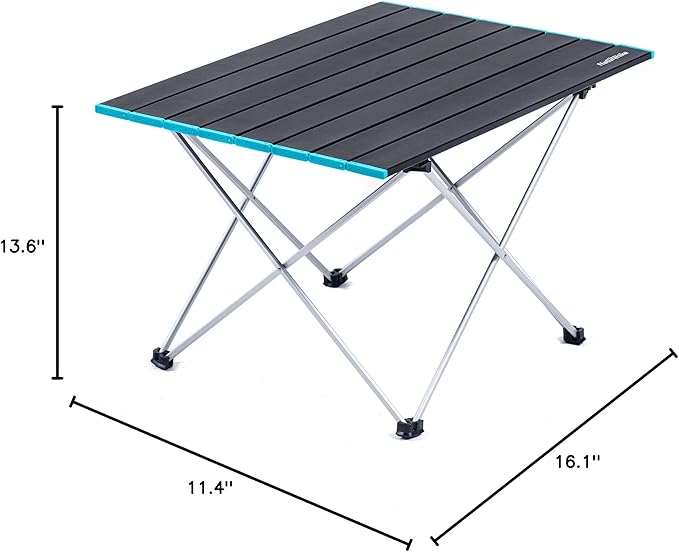 Naturehike FT08 Portable Camping Table, Ultralight Aluminum Folding Beach Table with Carry Bag for Outdoor Cooking, Picnic, Camp, Boat, Travel