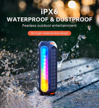 Magnetic Bluetooth Speaker, Golf Speaker with Solar Charging 30H Playtime, 7 Colorful Flashing Lights Outdoor Waterproof Portable Wireless, for Golf Cart Gifts Hiking Camping