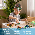 COSOOS LED Headlamp for Kids Flashlight Camping Gear, Roar & Silent Mode, Outdoor Head Lamp for Boy Girl, 3.4oz Lightweight Headlight, Birthday Gift for Kid, Battery Included