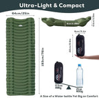 Gear Doctors® Ether 17.5oz Ultralight Camping Sleeping Pad – Backpacking Air Mattress – Camping Mattress Pad – Compact Inflatable Sleeping Mat for Backpacking, Comfortable Outdoor Hiking, Tent, Travel