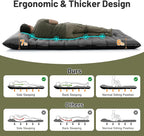 KASBAH Double Inflatable Camping Sleeping Pad,Thick 6 inch 2 Person Ultralight Sleeping Mat with Built-in Foot Pump and Pillow,Camping Essentials for Hiking,Backpacking,Traveling, Tent