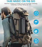 Solar Bluetooth Speaker Portable Wireless, 50H Playtime with HD Stereo Sound,5000mAh Can Charge Cell Phone,BT5.3,Outdoor Waterproof IPX6,TWS Pairing/AUX/TF play for Camping/Beach/Party/travel/Cycling