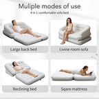 Full Size Inflatable Sofa Bed with Air Pump,2-in-1 Blow-Up Couch and Folding Air Mattress Bed for Home,Camping,and Guests