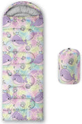 Kids Sleeping Bag for Boys Girls,Blue Ripples Print-Lightweight Warm Portable Outdoor Indoor-Waterproof Cold Weather Resistant Sleeping Bag for Camping Hiking
