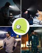 Beanie Headlamp - Unisex Winter Knit Cap Gifts for Men Dad Father with LED Hands Free USB Rechargeable Caps