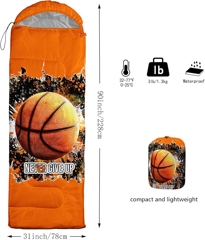 QOOMO Camping Sleeping Bags,3 Season Warm & Cool Weather,Lightweight,Waterproof Sleeping Bags for Adults & Kids,Traveling,and Outdoors,Camping Gear Equipment