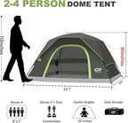 Tents for Camping 4 Person Tent Waterproof Windproof Double Layer Camping Tent, Easy Setup Dome Tent with Large Mesh Windows & Wider Door for Outdoor Camping & Hiking