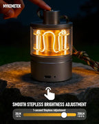 Aluminum Camping Lantern, Rechargeable Ambient Lantern with Paracord Handle & Smooth Dimming, Portable Warm Light for Indoor/Outdoor, Bedroom, Hiking and Emergency, 4'' x 2.4''
