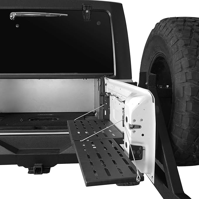 Hooke Road Wrangler JK Tailgate Table Camping Cargo Shelf Storage Rack Compatible with Jeep Wrangler JK 07-18 (Upgrade Extended Version)