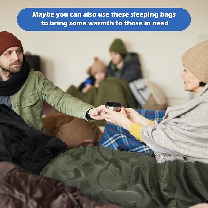 Macarrie 12 Pack Camping Sleeping Bags for Adults Homeless Bulk Cold Weather Kids Sleeping Bag Lightweight Waterproof Compression Sack for Backpacking Traveling Hiking Outdoor Shelter