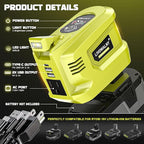 LIVOWALNY 200W Power Inverter Compatible with Ryobi 18V Battery, DC 18V to AC 110-120V Power Station with 1 AC Outlet, 2 USB, 1 Type-C & LED Light, for Camping Power Outage (No Battery)