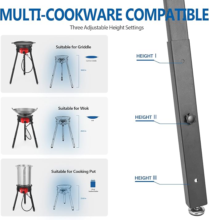 Outdoor Cooker Wok Station with Cover, Iron Wok, Electronic Ignition and Burner 54000 BTU for BBQ, Backyard