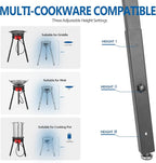 Outdoor Cooker Wok Station with Cover, Iron Wok, Electronic Ignition and Burner 54000 BTU for BBQ, Backyard