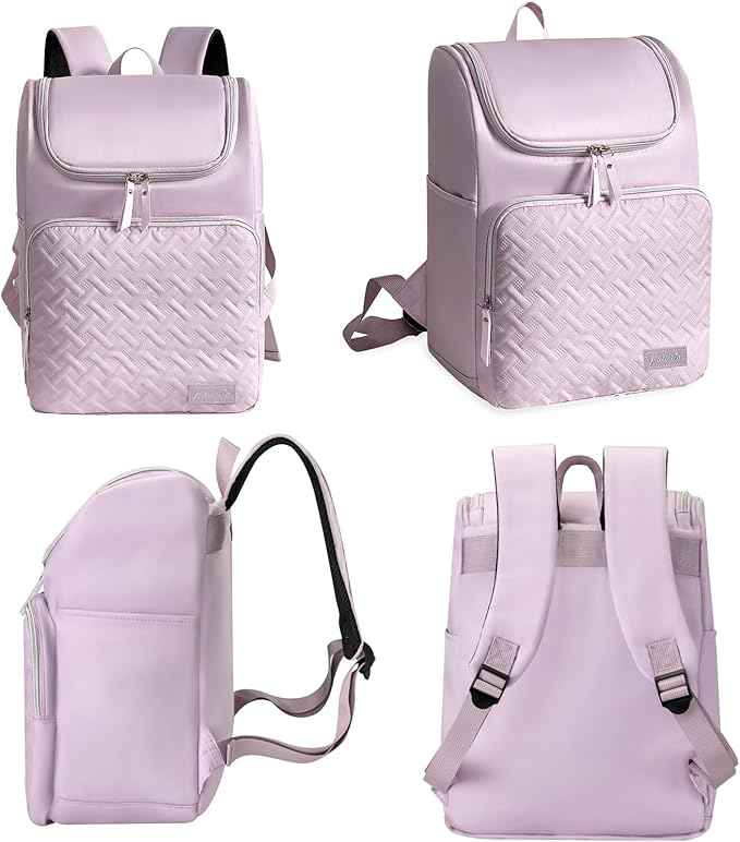 Cooler Backpack Insulated Leak Proof 33 Cans, Waterproof Hiking Backpack Cooler Soft Cooler Bag Lunch Backpack for Women Picnic Camping, Purple