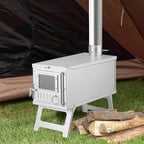 Portable Wood-Burning Stove for Camping with Backpack and 8.6 ft Chimney Pipe; Lightweight and Foldable for Tent, Hunting, Ice Fishing, Travel; Ideal Gift for Campers, Outdoor Accessories