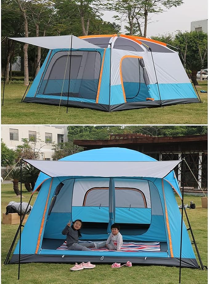 Outdoor Tent, Camping Tent 6 Person, Family Tents for Camping Waterproof, Tent with Living Room and Separate Rooms, 4 Season Tents Big Family Shelter